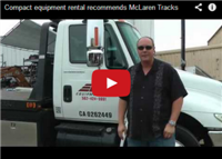 Compact equipment rental recommends McLaren Tracks